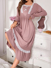 Lace Bowknot Nightgown In Contrast Colors Lingerie